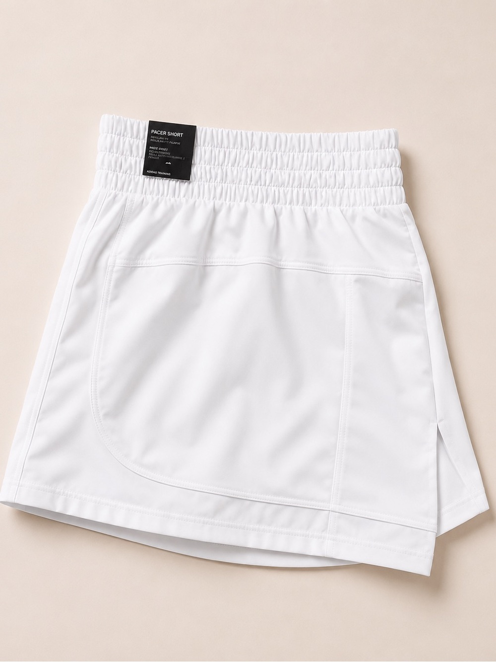 adidas White Women's Athletic Pacer Shorts with Elastic Waist